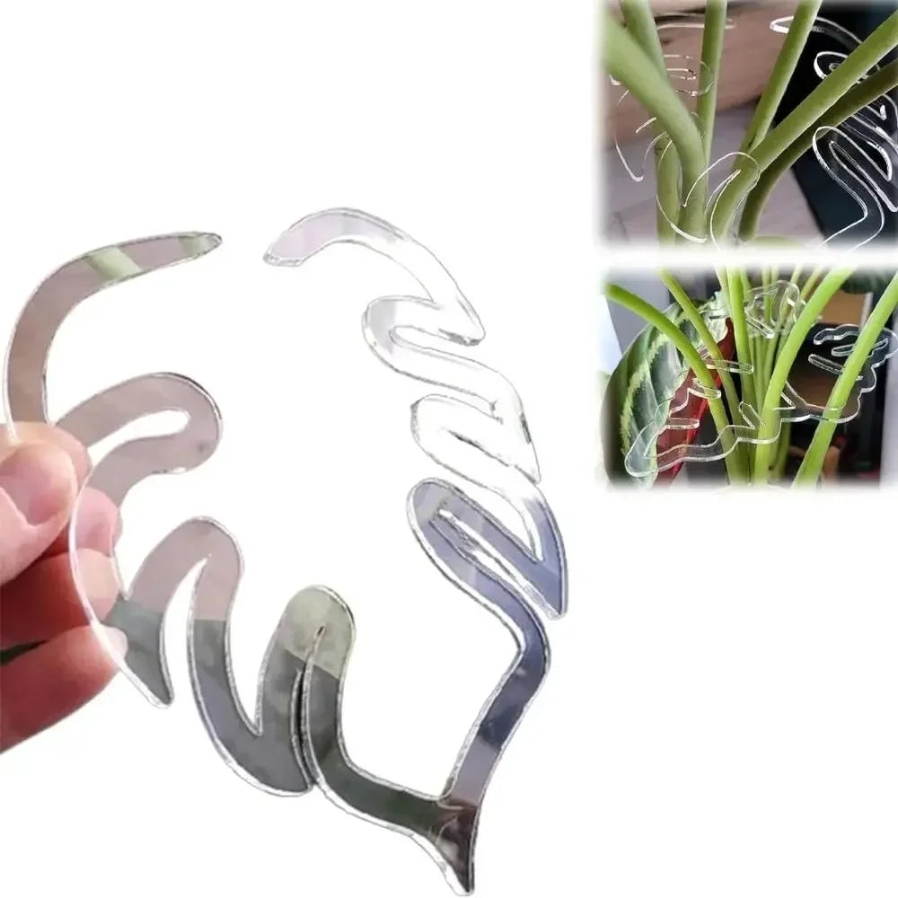 Turtle Shell Bamboo Clamp Reusable Clear Plastic Plant Stem Support Holder for Indoor and Outdoor Plants for Flower Lovers Oasis Select