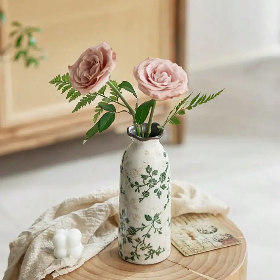 Crackle Ceramic Flower Vase Hydroponic Vase Table Decor Floral Arrangement Valentine's Day Gifts Birthday Graduation Gift Oasis Select