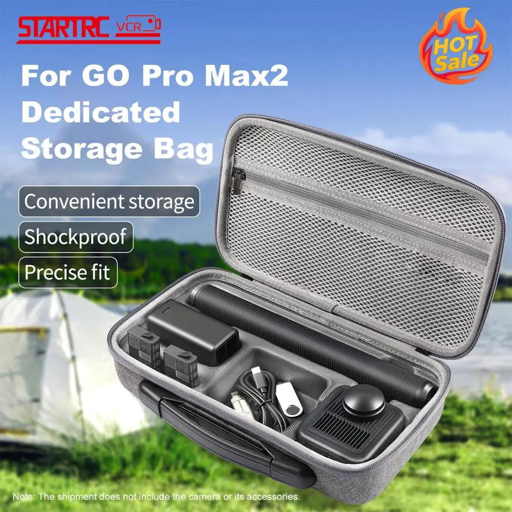 Carrying Case for GoPro MAX 2 Accessories Portable Storage Bag for GoPro Max2 Dual Battery Charger Extension Pole Oasis Select