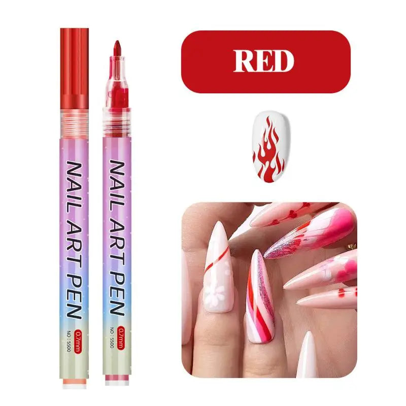 1/12Pc DIY Colorful Nail Art Graffiti Pen Nail DIY Quick-drying Dot Flowers Liner Pen 3D Effect Nail Art Graffiti Pen Nail Tools Oasis Select A6