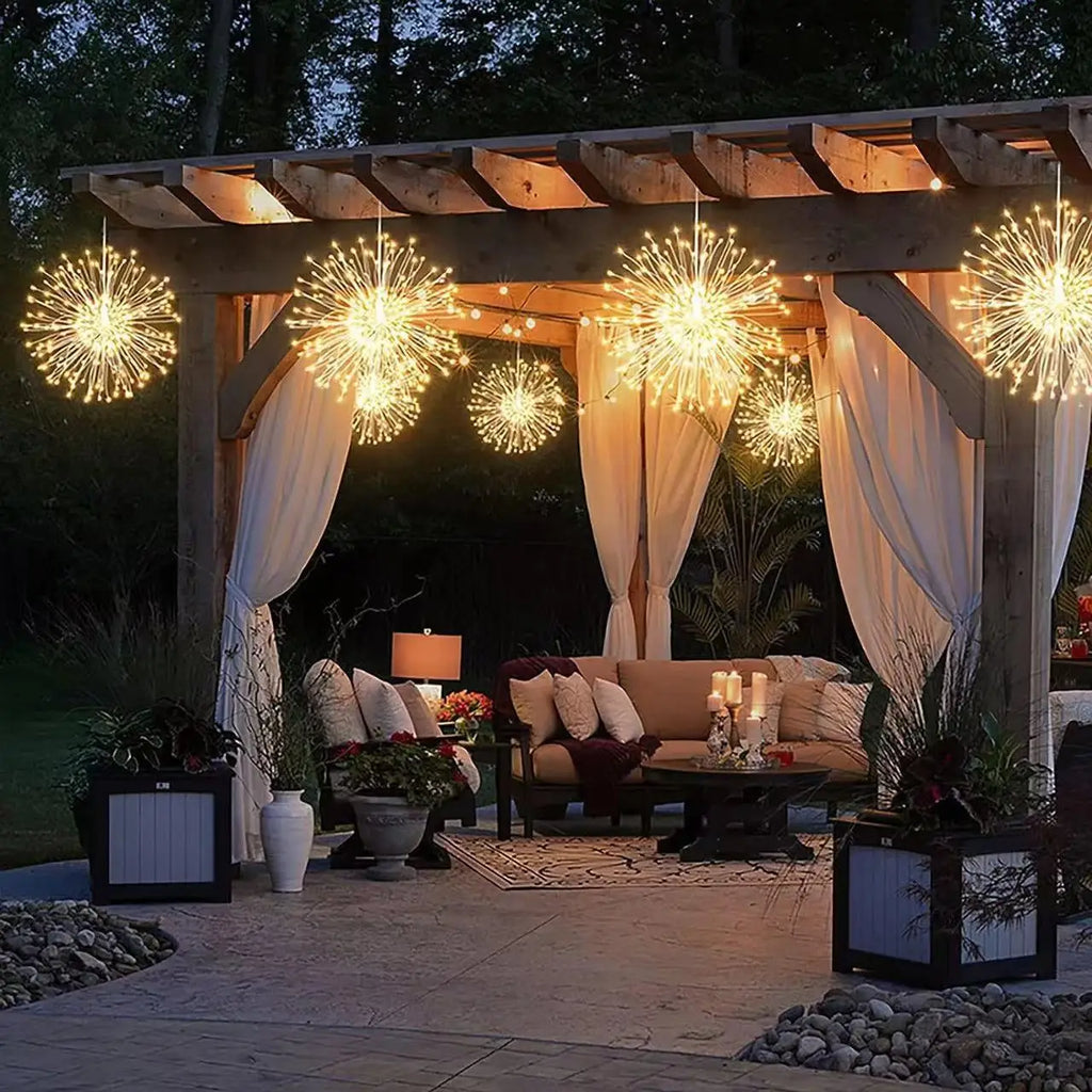 Led Solar-powered Hanging Smoke and Flower Lamps, Outdoor Garden Decoration, Lawn, Wedding Courtyard Decoration, Dandelion Lamps Oasis Select