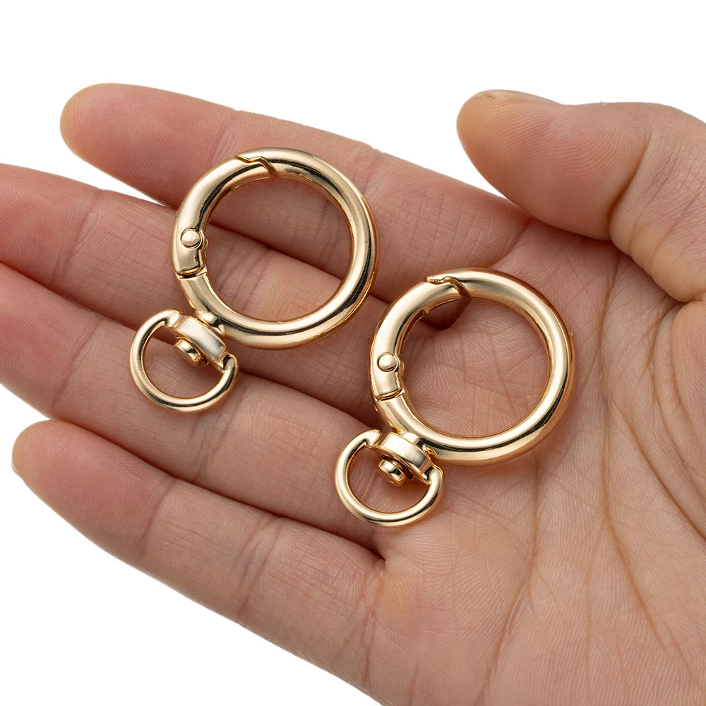 5pcs/Lot Round Openable Swivel Metal Spring Key Rings Buckles Clasps For DIY Bag Keychains Connector Jewelry Making Accessories Oasis Select