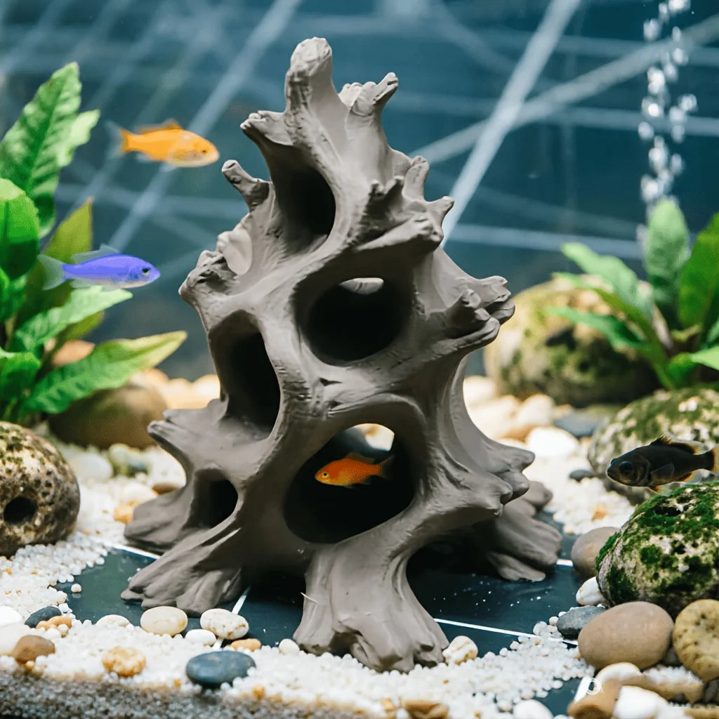 hidden Multi-Hole Driftwood Aquarium Ornaments Driftwood Fish Caves Aquarium Decor Fish Hideout for Breeding Hiding Caves Decor Oasis Select
