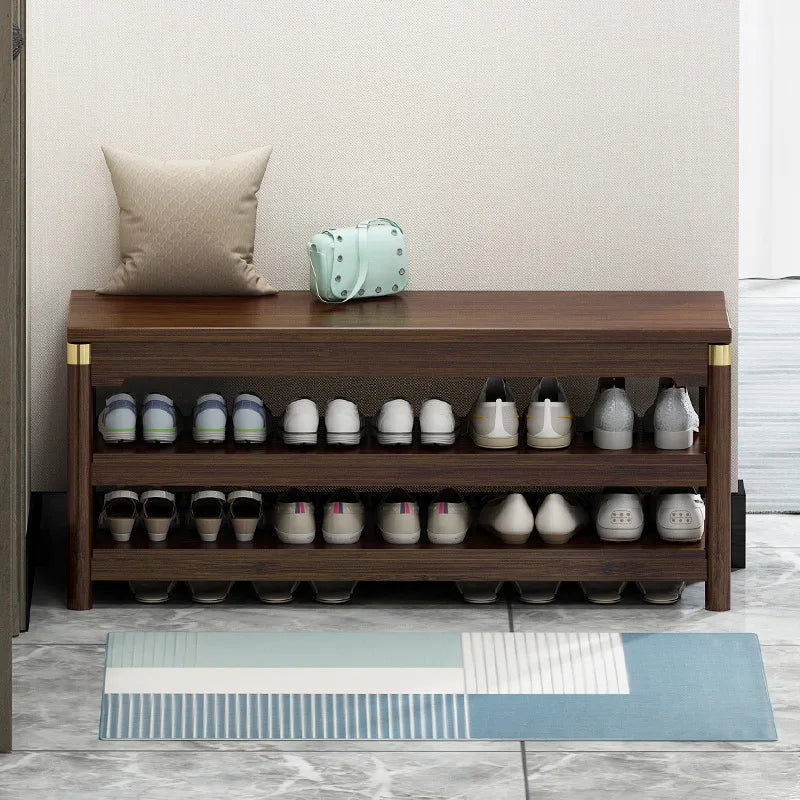 New Chinese-style shoe change stool, shoe stool at the door simple bench stool at home, shoe rack shoe store shoe test stool Oasis Select