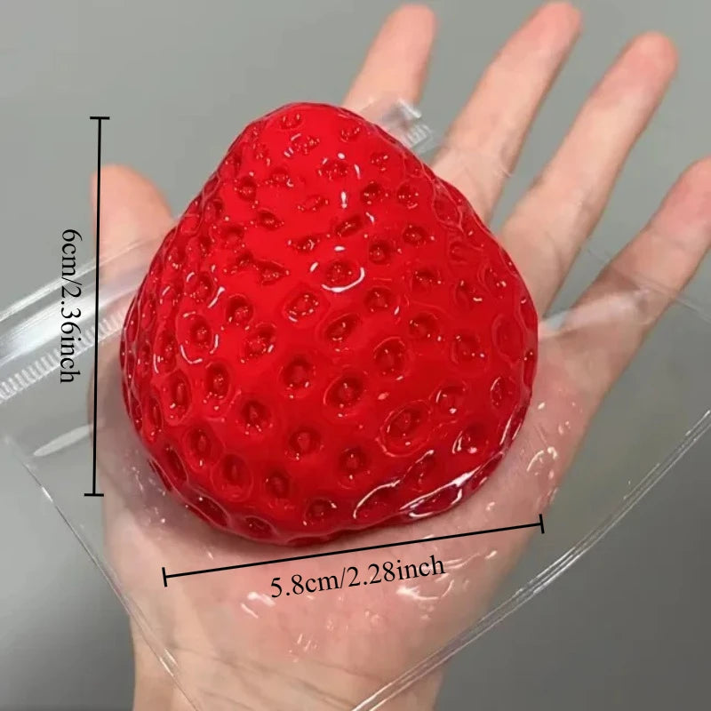Soft Strawberry Squishy Fidget Toy Slow Rising Squeeze Stress Relief Toy Portable Gift for Children Adults Party & Office Use Oasis Select Red 1pcs