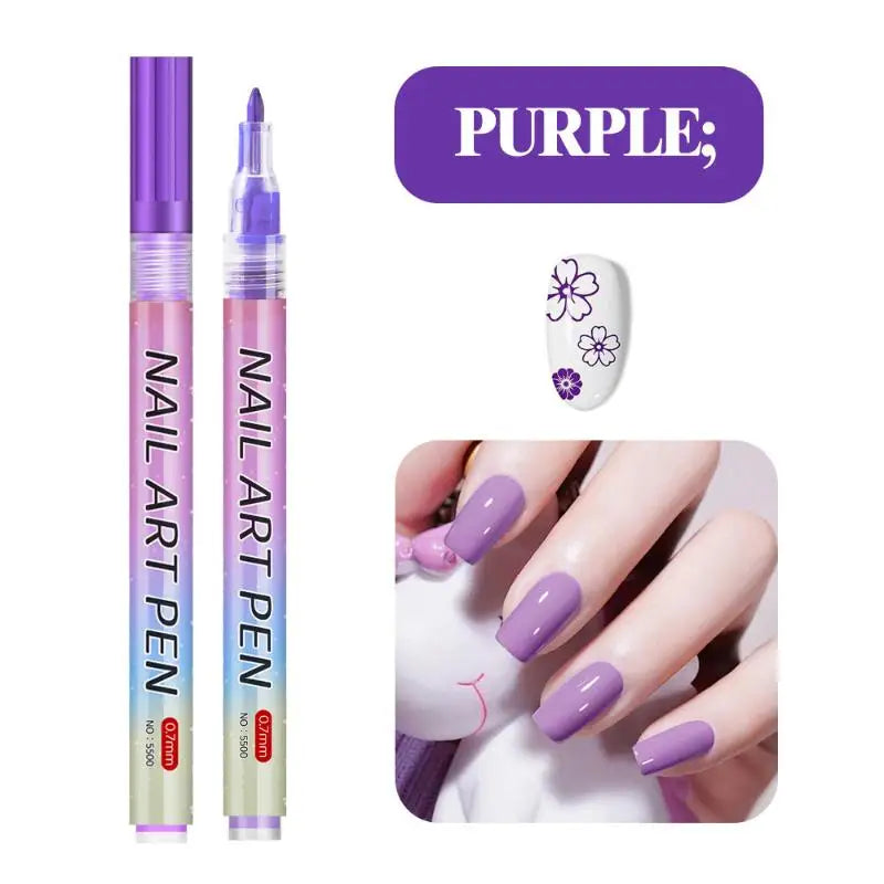 1/12Pc DIY Colorful Nail Art Graffiti Pen Nail DIY Quick-drying Dot Flowers Liner Pen 3D Effect Nail Art Graffiti Pen Nail Tools Oasis Select A10