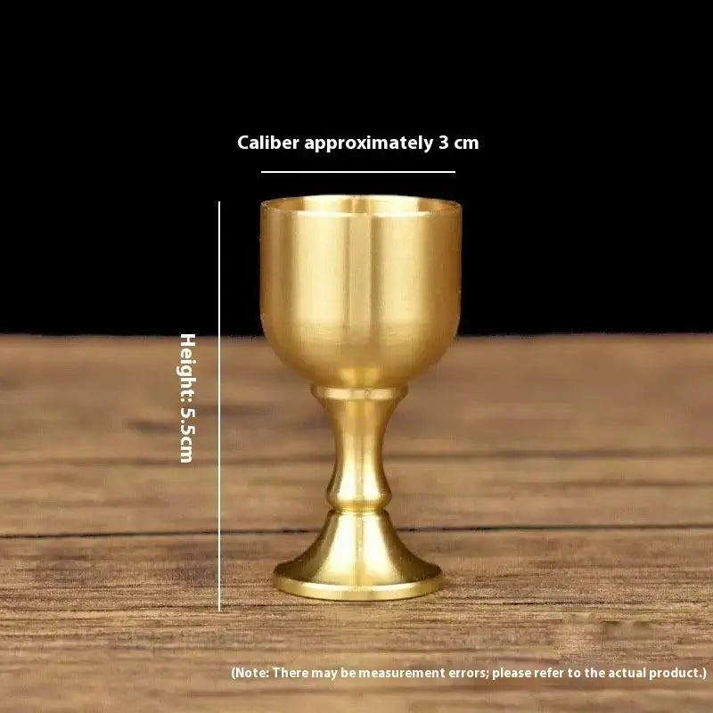 Brass Wine Glass Goblet Tabletop Mini Shot Copper Crafts Red White Wine Trumpet Copper Decoration for Restaurant Oasis Select S