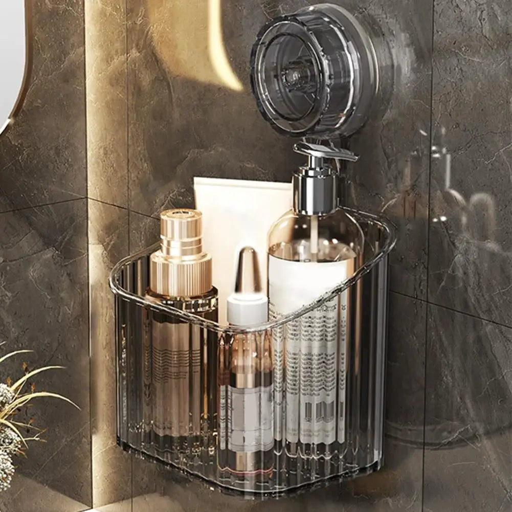 Shower Suction Cup Shelf Basket Punch-free Storage Holder Installation Bathroom Organizer Storage Rotating to Suck Remove Oasis Select A