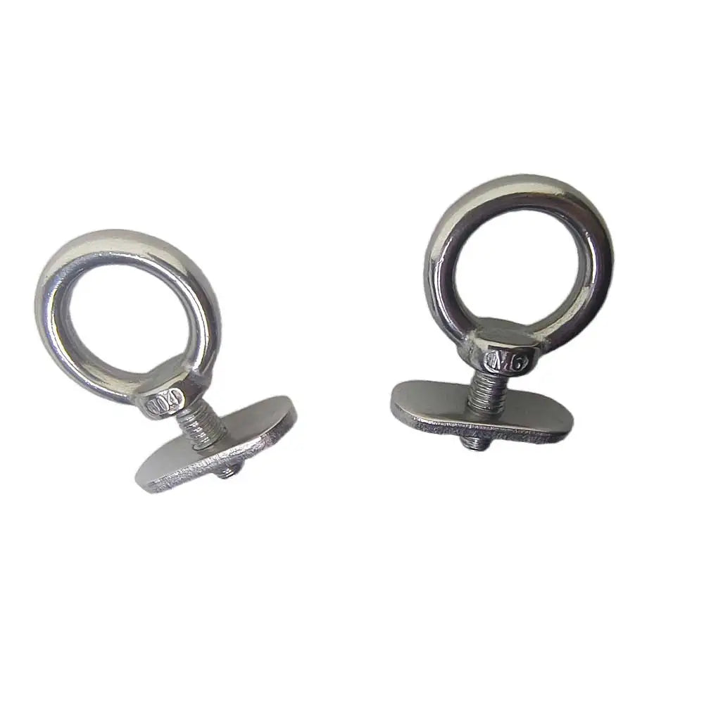2/4pcs Stainless Steel Adjustable Kayak Track Mount Slider Block with Round Eye Plate Screw for Kayak Boat Deck Rail Mounting Oasis Select