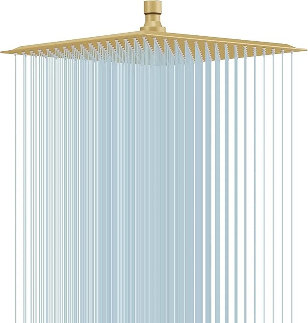 New 1pcs 8/10/12 Inch Rainfall Shower Head Stainless Steel Ultra Thin Waterfall High Pressure Water Saving Bathroom Accessories Oasis Select
