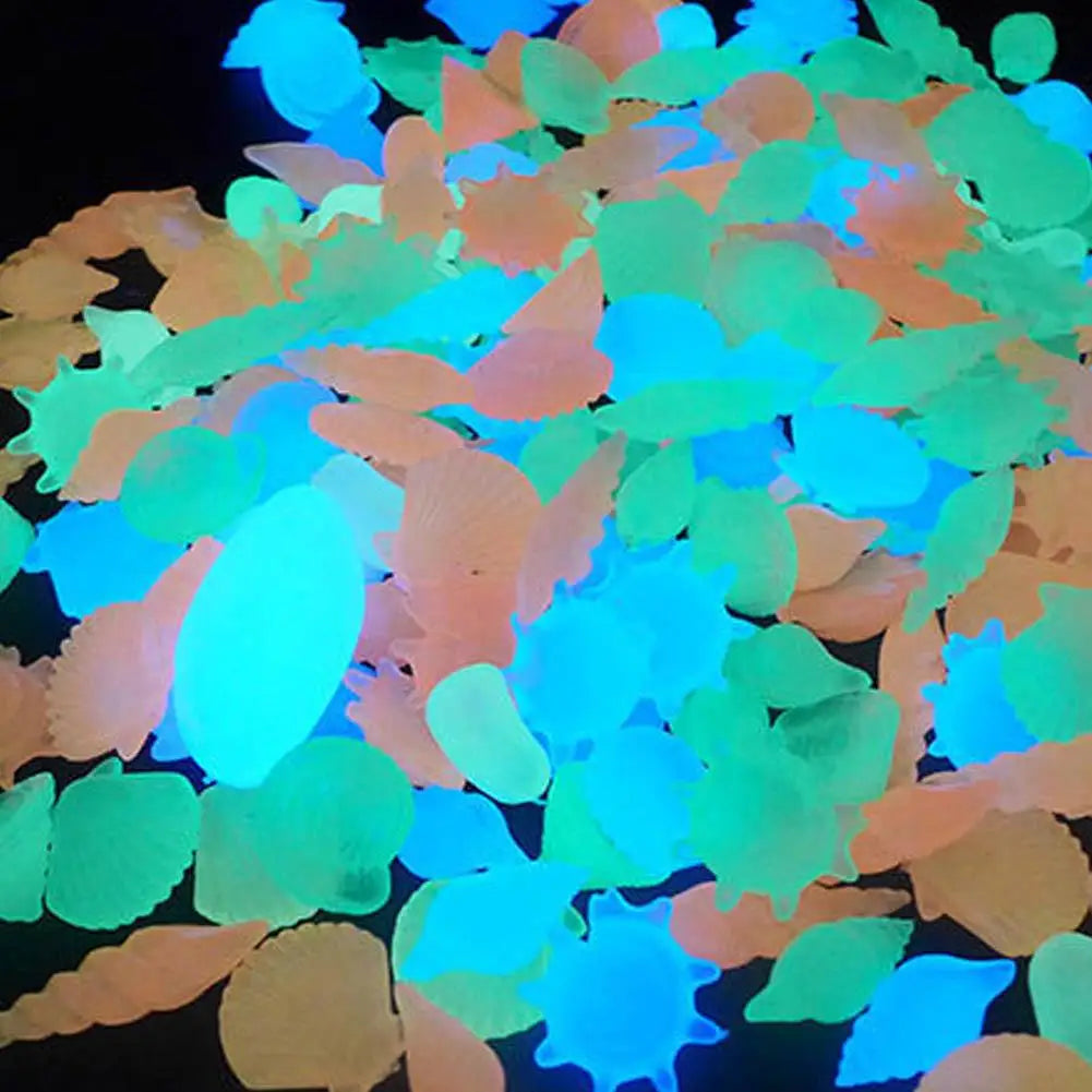 50Pcs Luminous Stones Fish Tank Aquarium Ornament Glow In The Dark Pebbles Outdoor Yard Lawn Path Walkways Decorations Oasis Select
