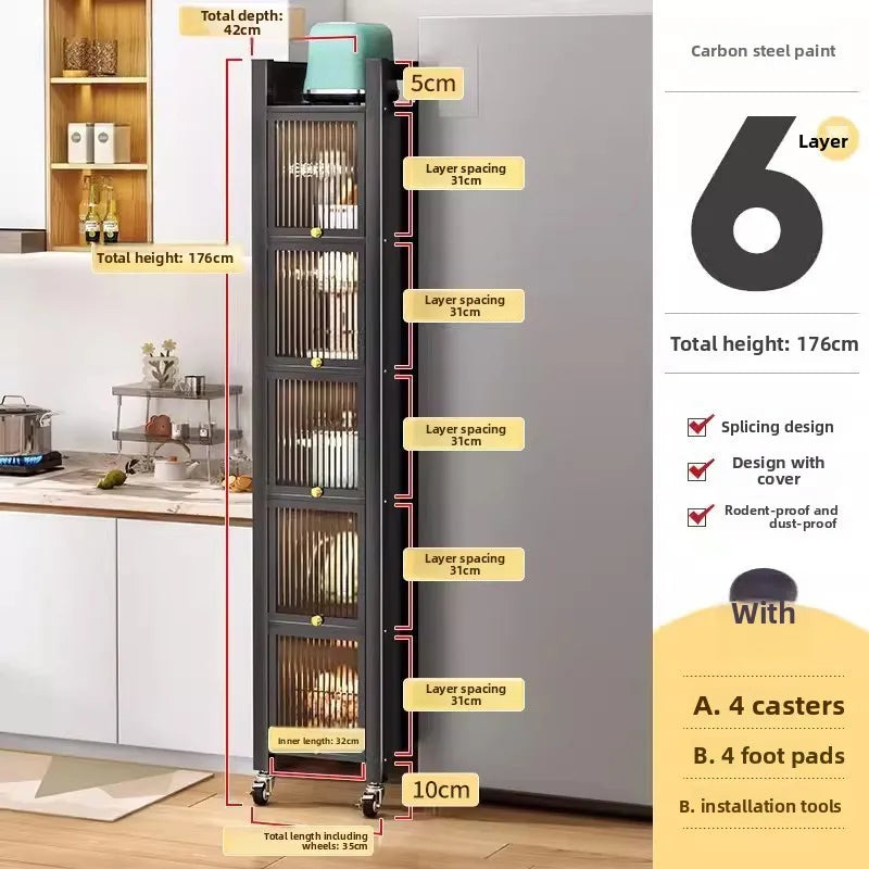 Kitchen crevice storage cabinet bathroom refrigerator crevice cabinet narrow cabinet with door floor to ceiling locker against Oasis Select Sixth floor C