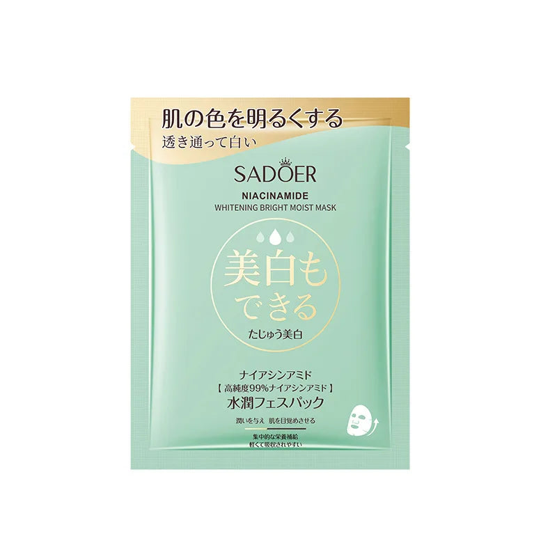 SADOER Nicotinamide Face Masks – Brighten & Hydrate (5/10pk) Brightening Sheet Mask Oasis Select