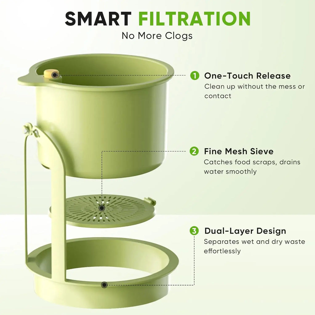 Kitchen Sink Strainer Basket Food Waste Catcher Press Dump Self Cleaning Reusable Drain Organizer Faucet Mount Filter Oasis Select