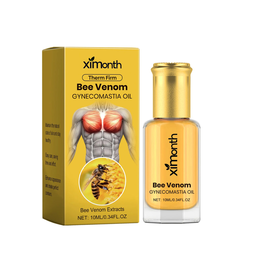 Bee Venom Men's Chest Massage Oil Firming Nourishing Care for Chest Contouring Tightening Elasticity Oil Men's Chest Skin Care Oasis Select 10ml Boxed