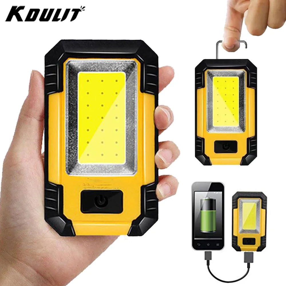 4000mah Led Work Light Rechargeable Super Bright COB Flashlight With Magnetic Portable Outdoor Camping Lantern Emergency Lamp Oasis Select