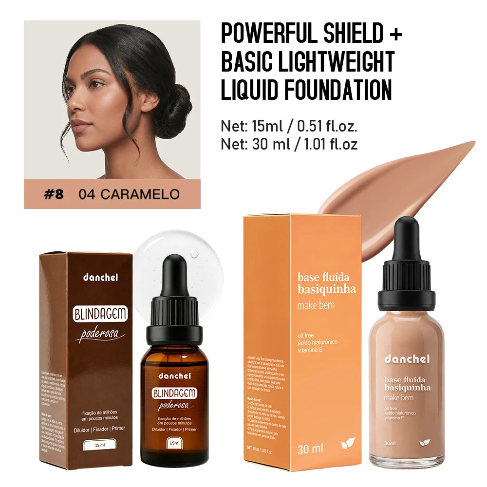 2pcs Face Makeup Set, Primer Serum + Liquid Foundation Waterproof Long-Lasting Natural Coverage Makeup Combo for Women Gifts Oasis Select SET 8