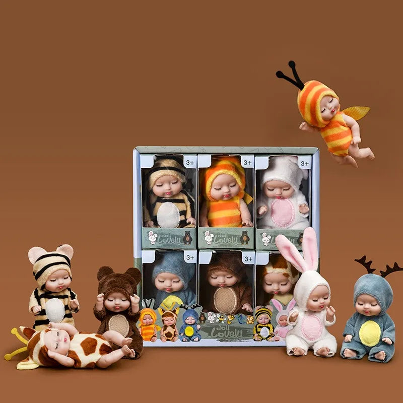 Mini Reborn Doll Simulation Baby Doll Washable Animal Clothes BJD Doll Easter Christmas Birthday Newborn Gift Set Box Oasis Select