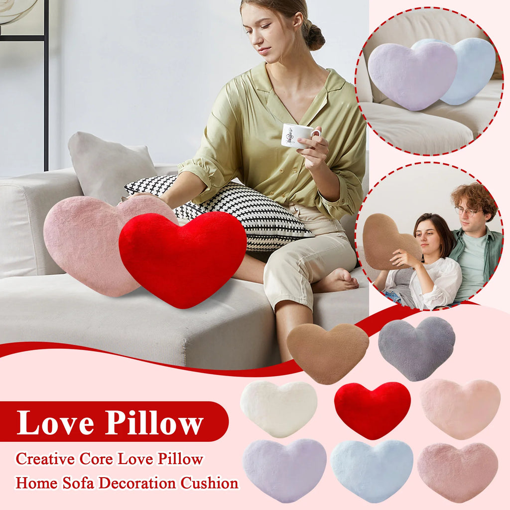 Cute Heart Shaped Pillow Soft Plush Throw Pillows Living Room Decor Valentines Day Wedding Gifts Love Pillow Heart Sofa Cushion Oasis Select