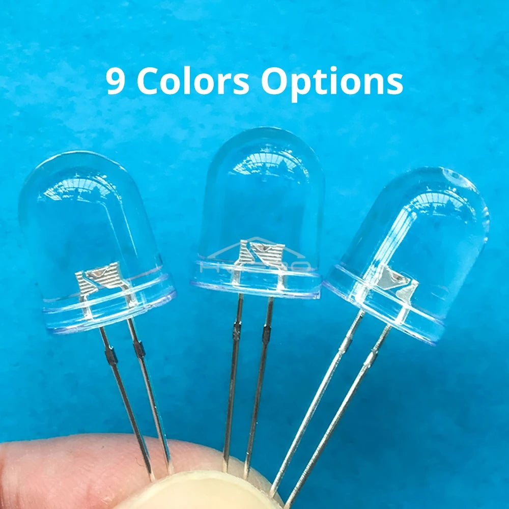 250Pcs 10mm Round Top Ultra Bright LED Diodes Multi-Color