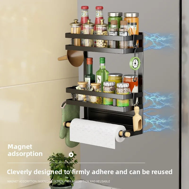 Non-marking installation, no punching, kitchen side storage, plastic wrap hanger, refrigerator rack, towel rack Oasis Select