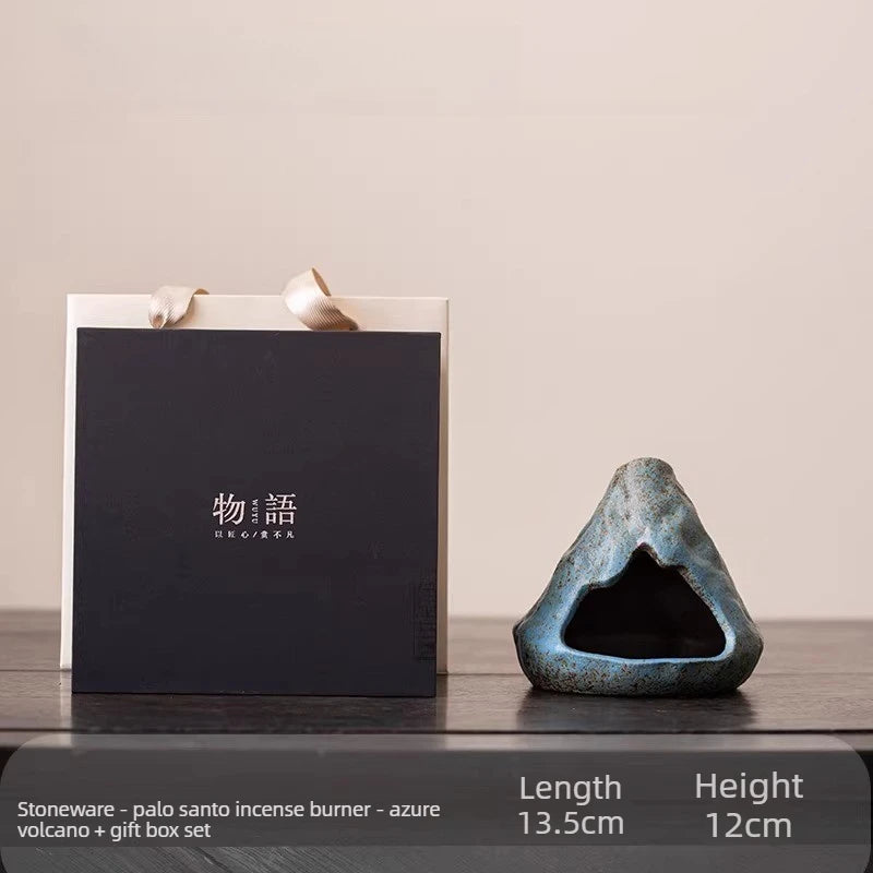 Incense Burner Handmade Peru Holy Wood Holy Grass Small Fireplace Burner Tray Living Room Tea Table Ignite Ceramic Oasis Select B-gift box