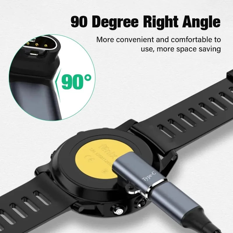 USB-C to 4-Pin Charger Adapter for Garmin Fenix 7/6/5 & Venu Watch Charger Adapter Oasis Select