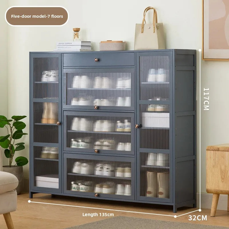 Shoe cabinet with door, simple and modern outside the door of the home, the new 2023 popular entrance Nanzhu shoe rack Oasis Select Height 135 long