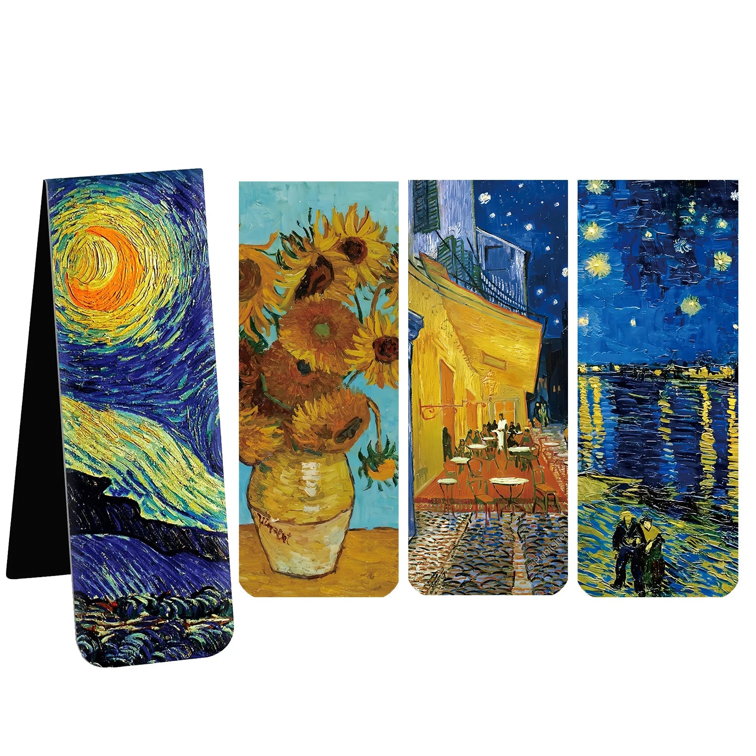 2.5Inch 4PCS Bookmarks with Magnet Book Markers Page Clip for Students Teachers School Home Office Reading Supplies Oasis Select Van Gogh 1