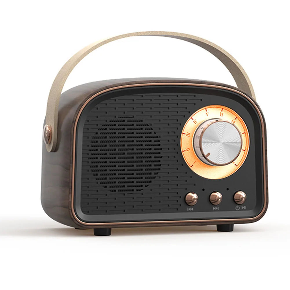 Portable Retro Wireless Speaker Bluetooth-compatible Cute Loudspeaker With FM Radio Speaker Music Stereo Sound Oasis Select Black