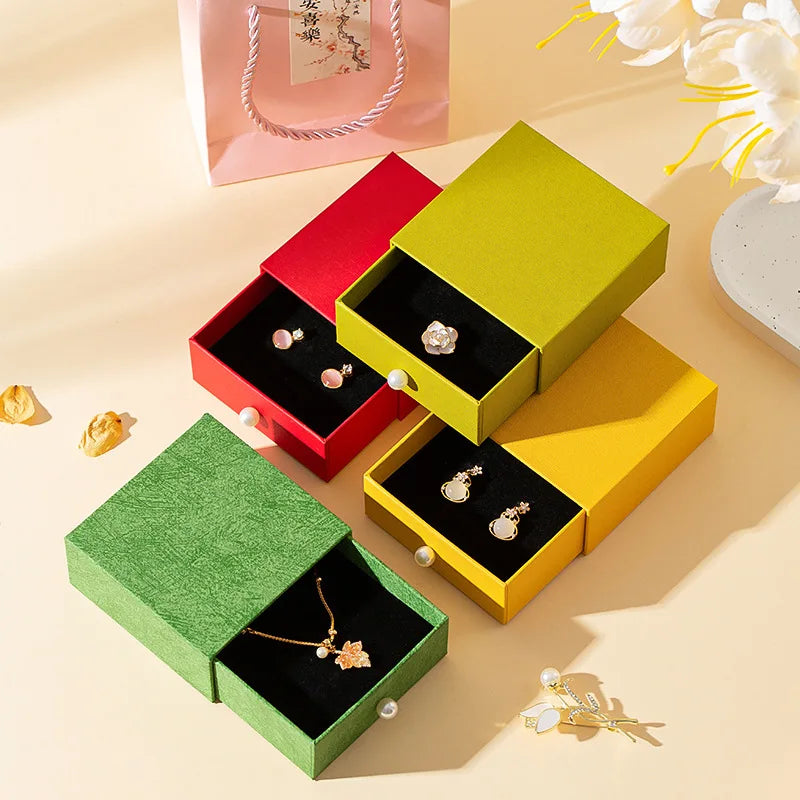 Velvet-Lined Heart Ring Box | Pearl Handle Jewelry Gift Box