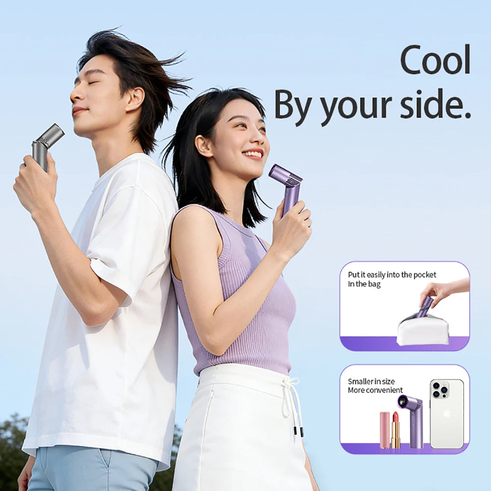 Foldable Lipstick Mini Fan – Brushless Motor & 3000mAh USB