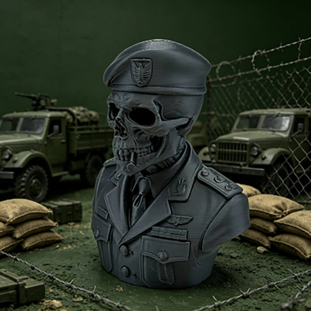 3D Printed Skeleton Undead Commander Half Body Dark Fantasy Half Body Skeleton Warrior Statue Desktop Collection Decoration Gift Oasis Select