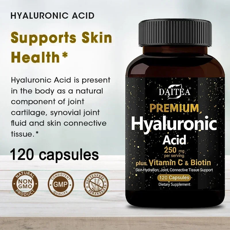 Hyaluronic Acid 250mg + Biotin & Vitamin C – 3-in-1 Capsules Hyaluronic Acid Supplement Oasis Select