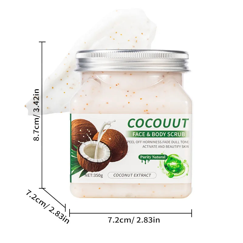 350g Body Exfoliating Scrub for Dead Skin and Keratosis Pilaris, Full-Body Deep Cleansing Coffee Scrub Oasis Select Coconut 350g