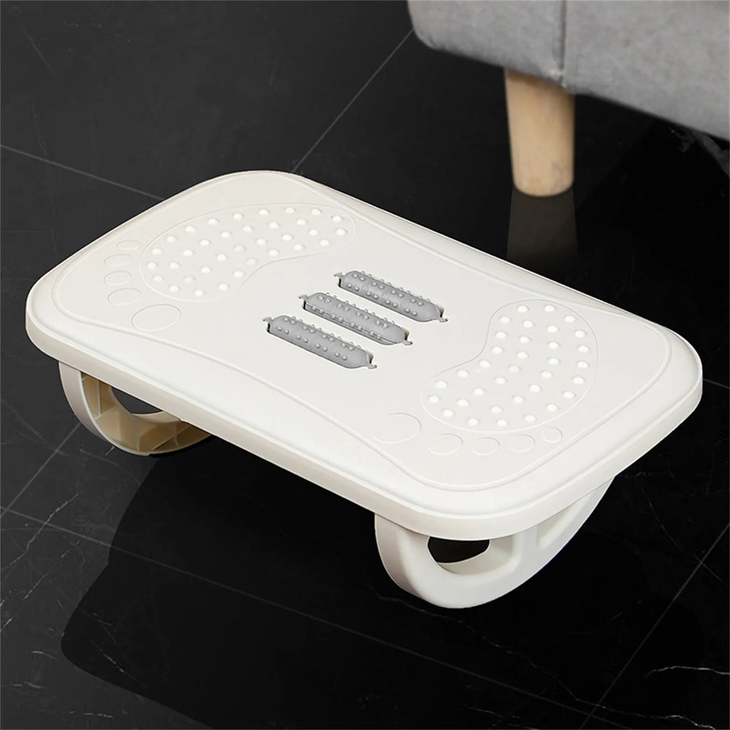 Rocking Footrest for under Desk Ergonomic Desk Leg Rest Rocker Balance Board Comfortable Foot Stool for Desk Home Office Oasis Select White