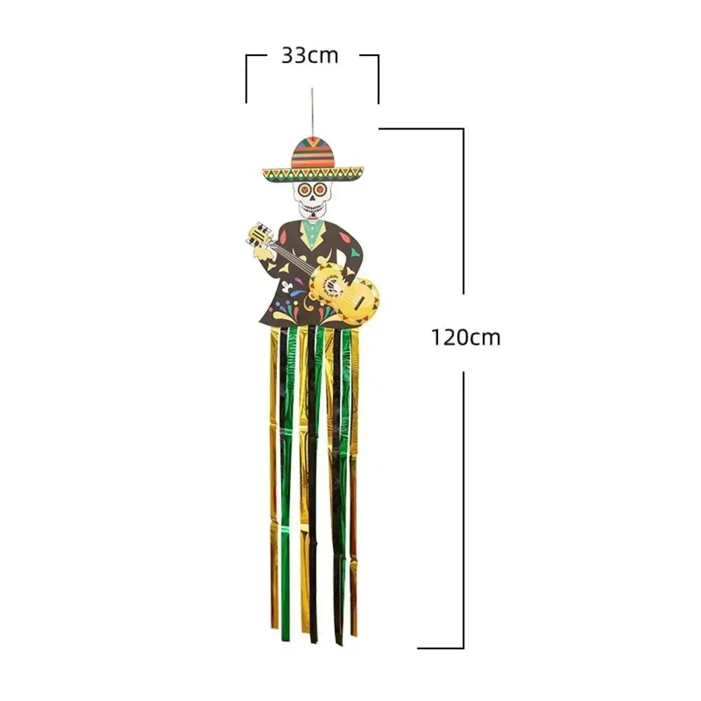 Day of the Dead Skeleton Couple Porch Hanging Flag 130×30cm