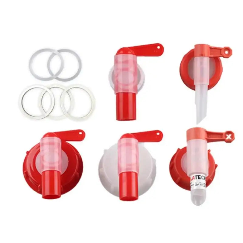 DN61 61mm Garden Faucet Red White Plastic Tap for Plant Nutrient Solution Outdoor Use Oasis Select