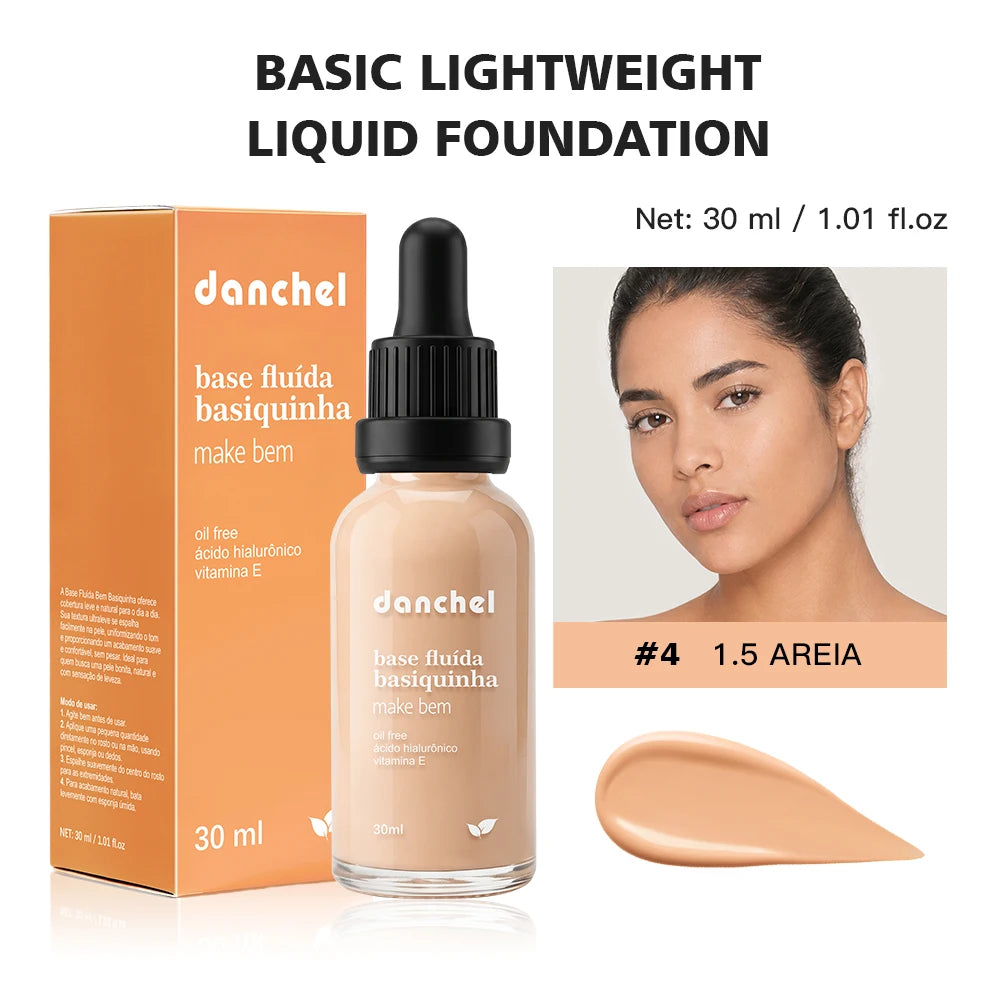 12 Colors Basic Lightweight Liquid Foundation Matte Soft Minimizes Pores Foundation Oil Control Long-Lasting Woman Makeup Oasis Select Color 4