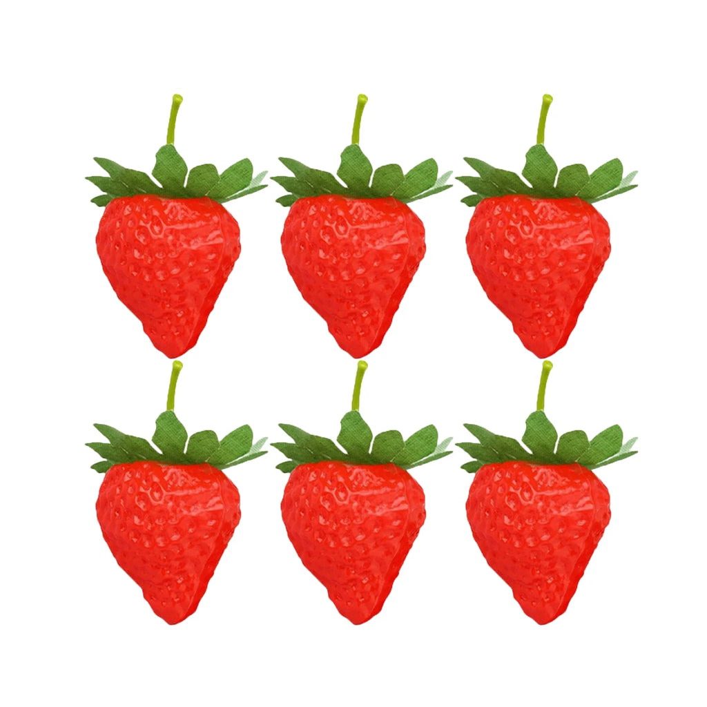 6/12/18PCS Realistic Artificial Strawberries Matte Fake Fruit Kitchen Decor Photography Props Table Centerpiece DIY Craft Oasis Select 6pcs 3.5cm