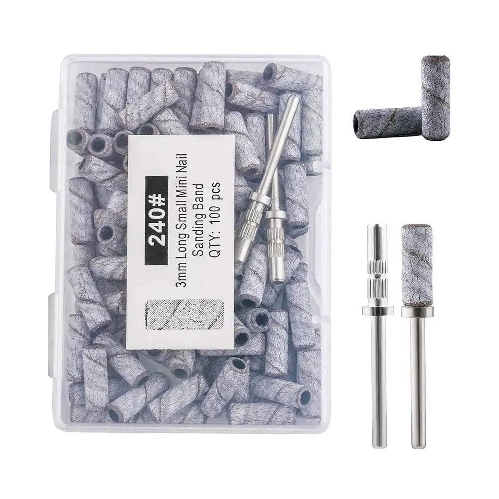 100-Piece Nail Drill Sanding Bands – Manicure & Pedicure Bits Nail Drill Sanding Bands Oasis Select white