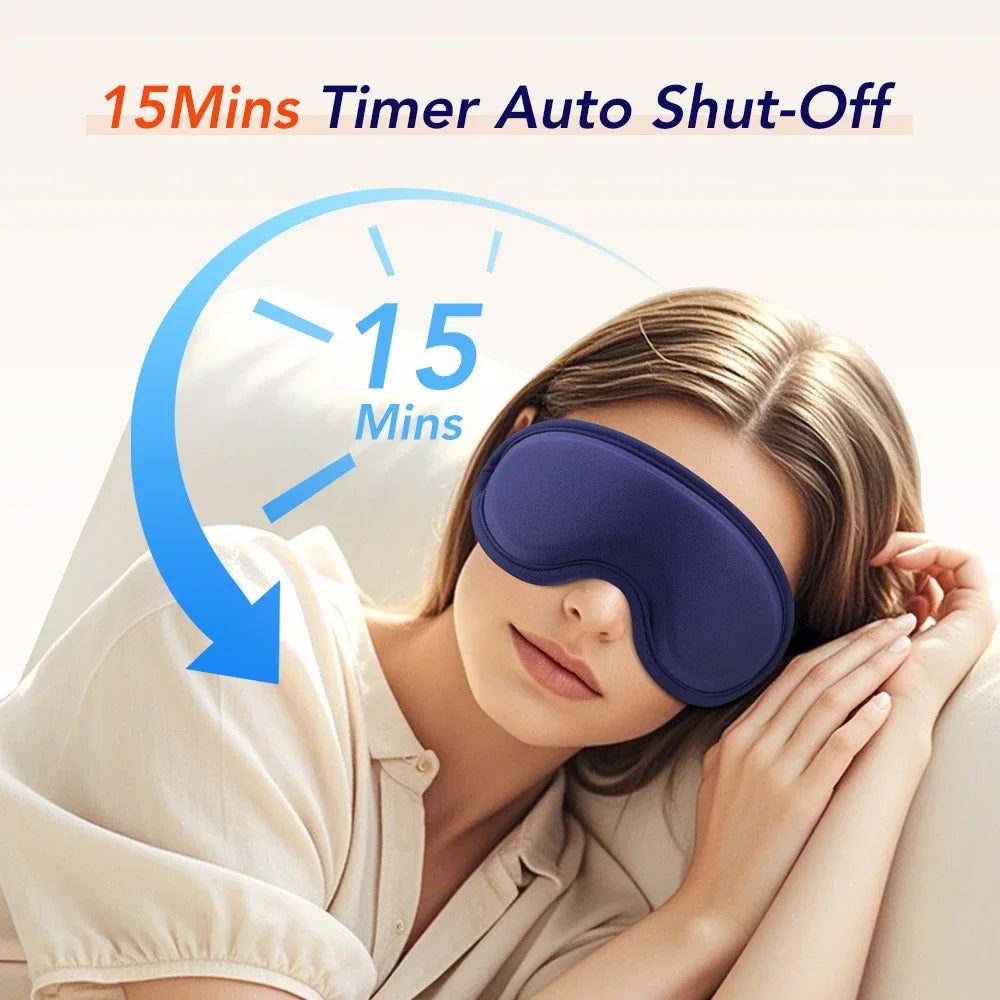 3D Electric Heated Eye Mask – 5 Heat Levels & 6 Vibration Modes
