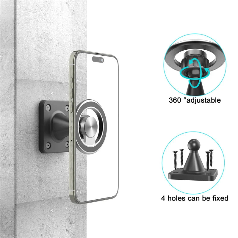 Magnetic Wall Mount Phone Holder For Truck/Car/Boat/Wall/Desk,Compatible All Smartphone,360 Degree Free Rotation Oasis Select