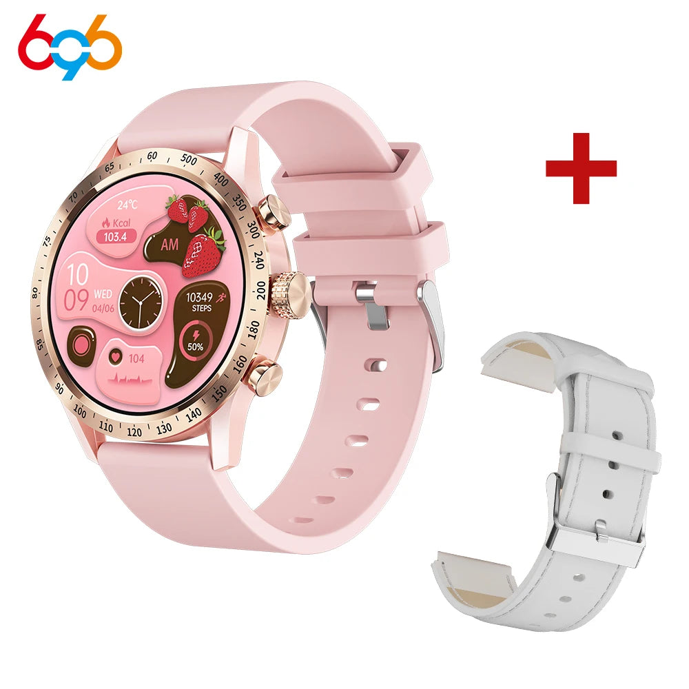 New Fashion Women 1.28" AMOLED Smartwatch Blue Tooth Call Smart Watch Heart Rate Sports Fitness Lady Waterproof Voice Assistant Oasis Select GDPIS a WHL