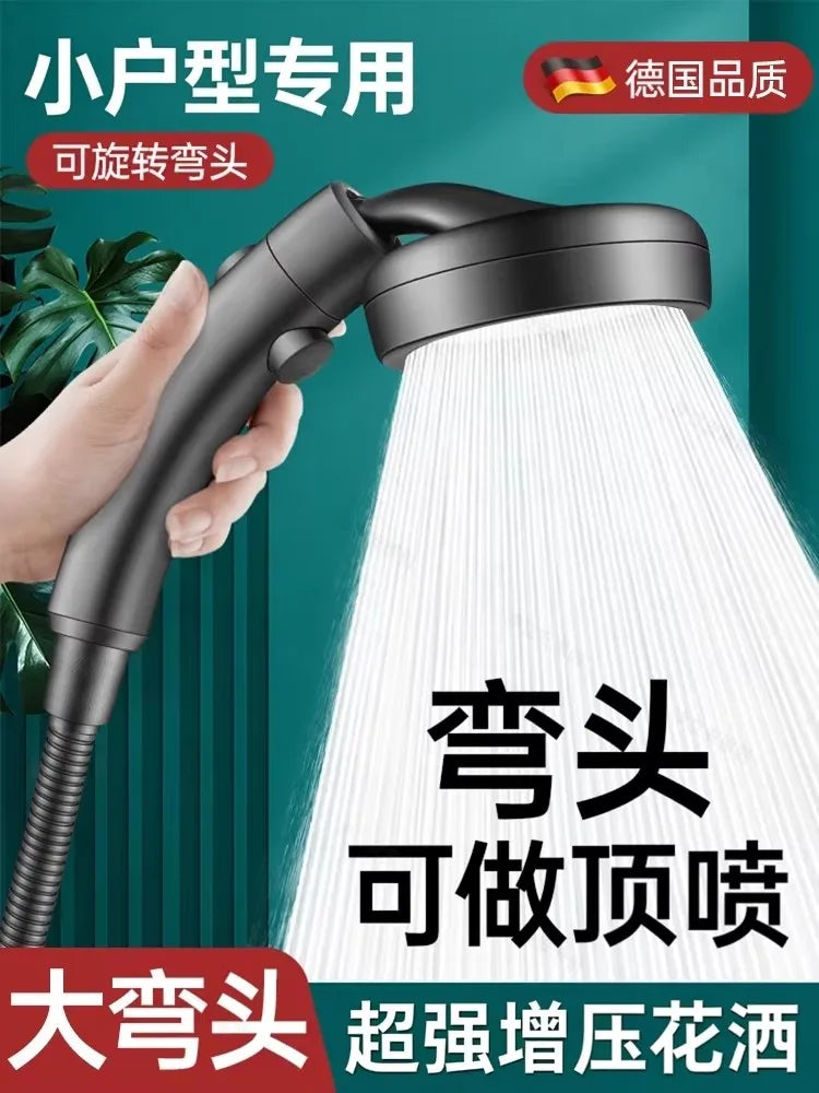 New Big Panel High Pressure Large Flow Shower Head With Stop Water Button Silver Massage Spray Nozzle Rainfall Bathroom Shower Oasis Select