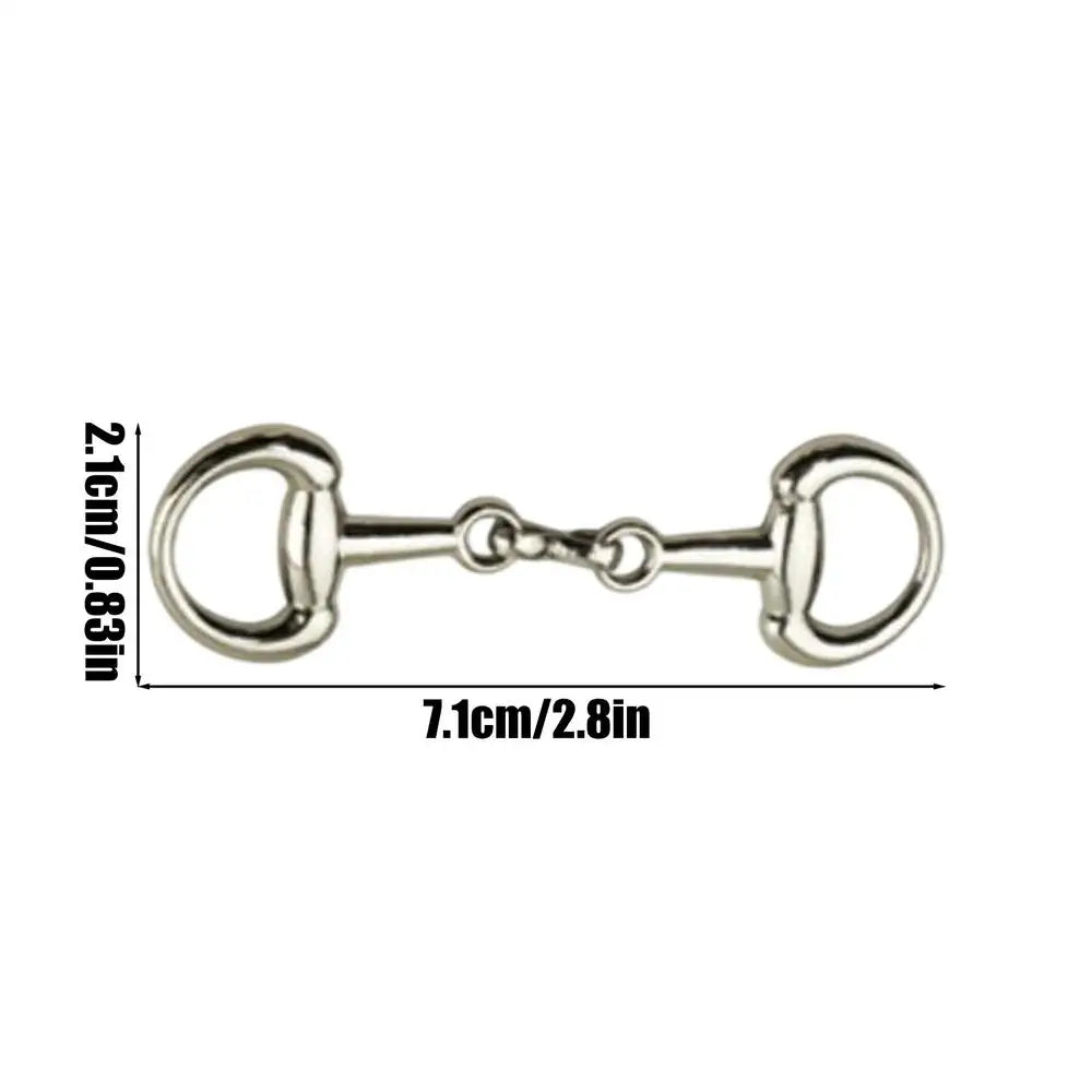 1PC Double D-Ring Snaffle Bit Alloy Equestrian Connecting Clasp D-Ring Snaffle Bit Connectors for Shoes Decoration Loafers Purse Oasis Select Silver 1PC