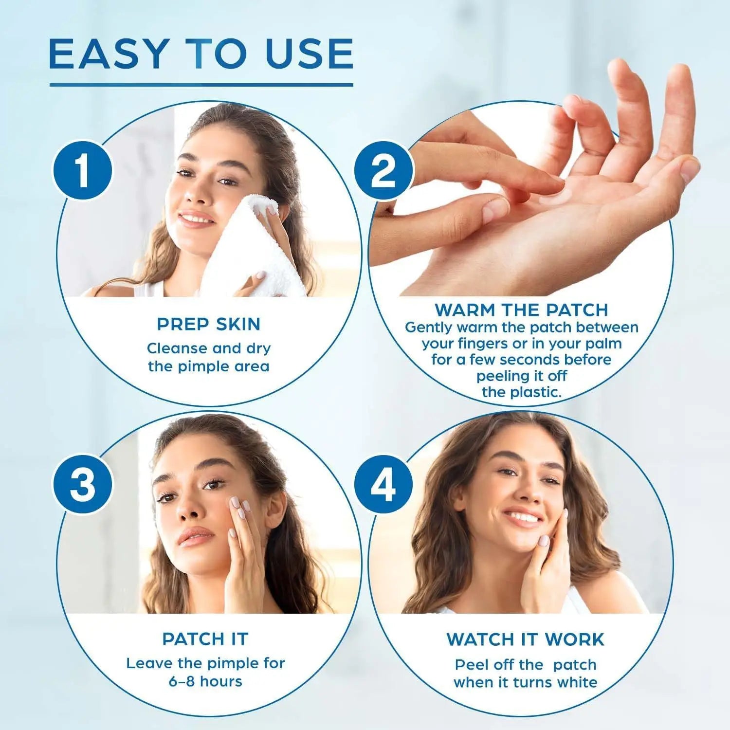 Hydrogel acne removing patch (2 shapes), 190/380 pieces/box, deep cleaning acne removing patch, effective acne removing patch Oasis Select