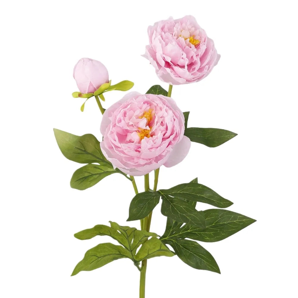 3-Head Real Touch Artificial Peony Stems | Lifelike Faux Flowers