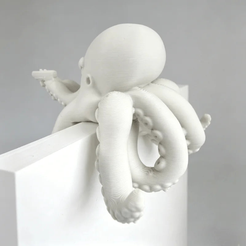 Novelty Angry Octopus Holding Pistol Statue 3D Printed Desk Decor Miniatures Octopus Ornaments for Shelf Monitor Desk Edge Gifts Oasis Select