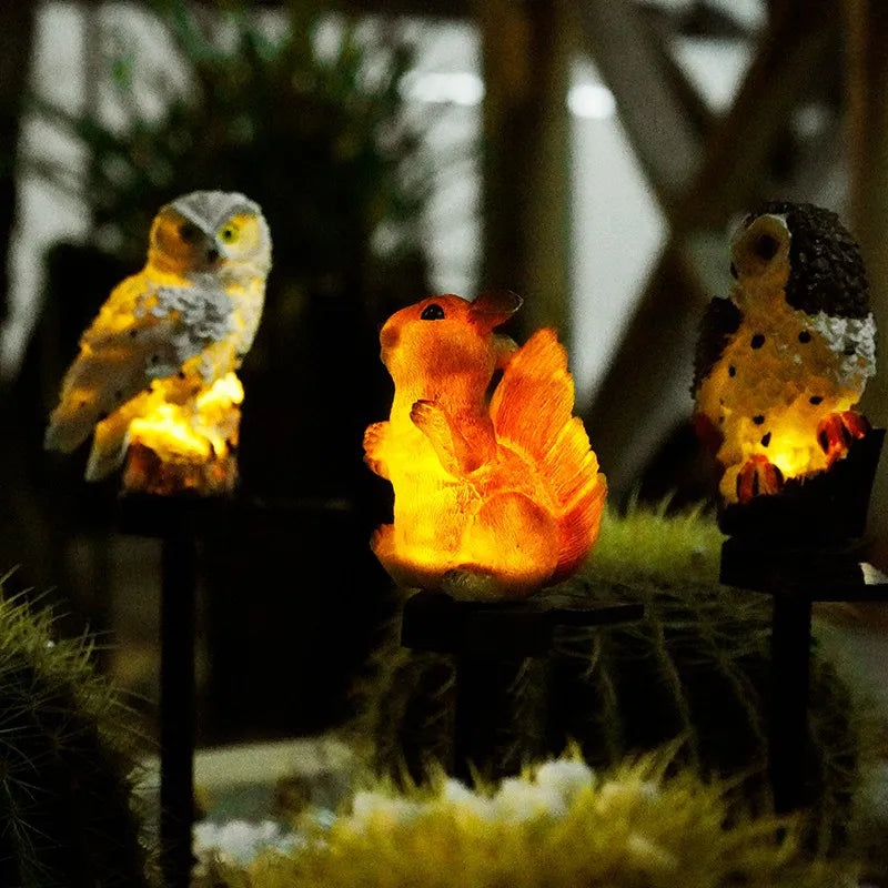 Solar Outdoor Resin Owl Lamps, Resin Animal-shaped Decorative Lamps, Garden Lamps, and Villa Lamps Oasis Select